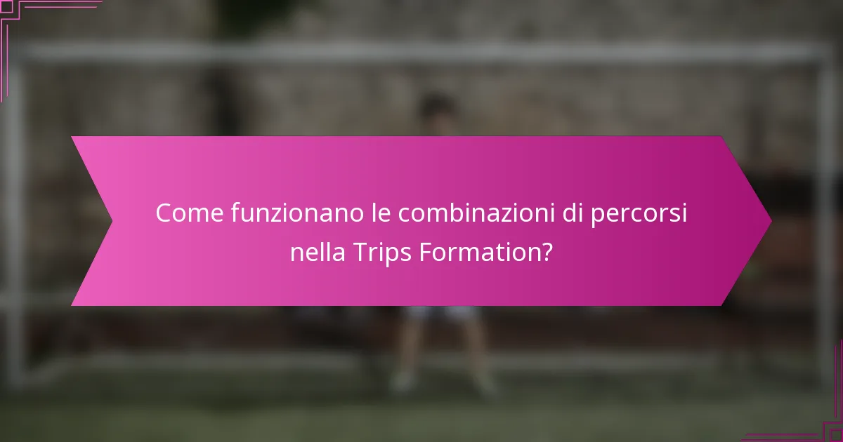 Come funzionano le combinazioni di percorsi nella Trips Formation?