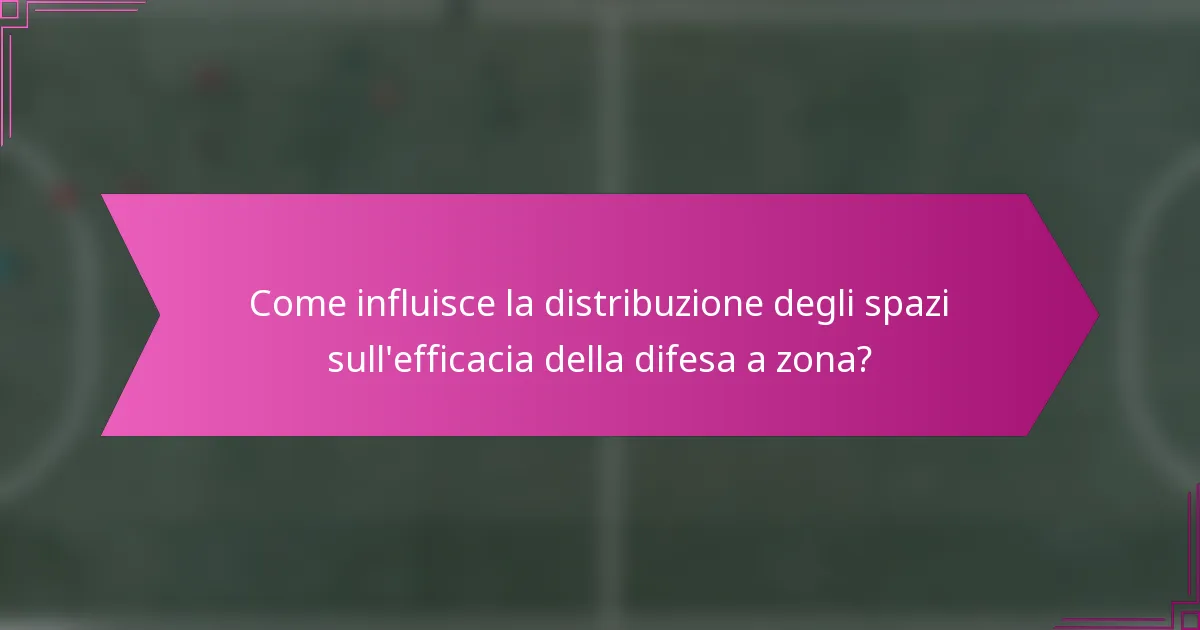 Come influisce la distribuzione degli spazi sull'efficacia della difesa a zona?