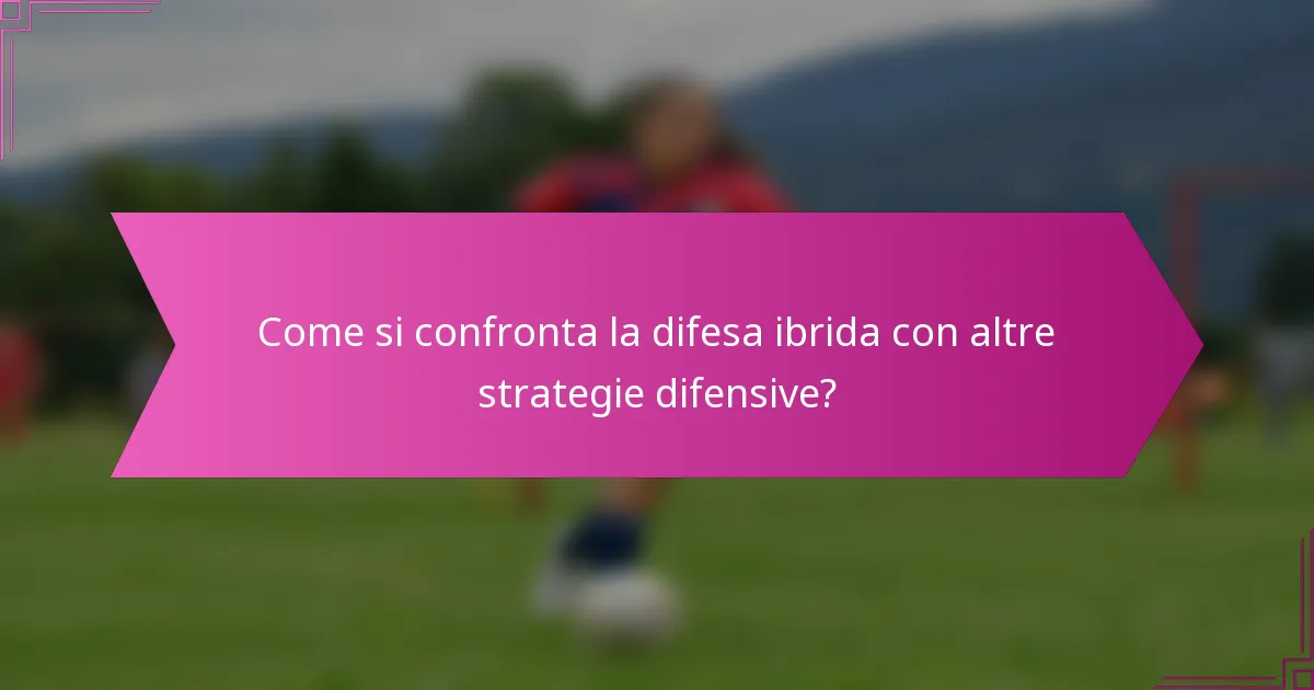 Come si confronta la difesa ibrida con altre strategie difensive?