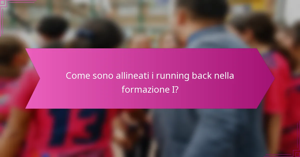 Come sono allineati i running back nella formazione I?