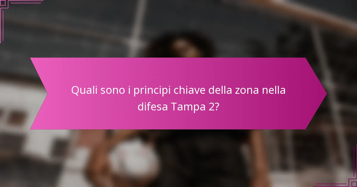 Quali sono i principi chiave della zona nella difesa Tampa 2?